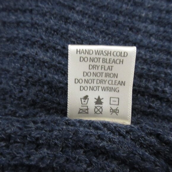 Max Studio Open Front Cardigan Duster Sweater Size Large Navy Blue Lace Up Back - Picture 6 of 6